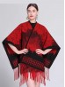 Premium Soft Abstract Patterned Cape W/ Fringes